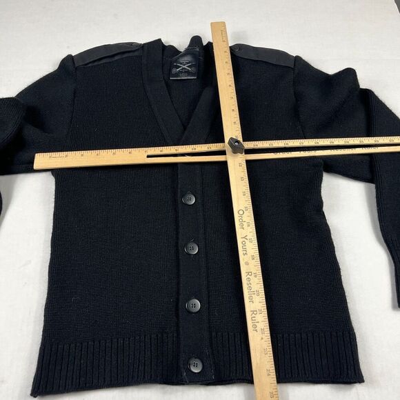 Military Equipment Wool Blend Cardigan Sweater Black Button Up Utility 38R Med - Picture 6 of 10